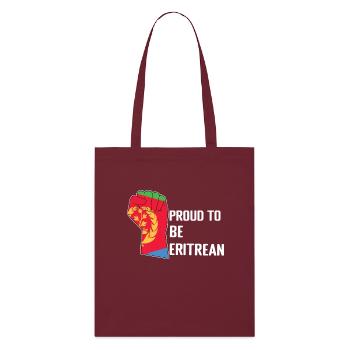 Proud Eritreans to be flag motif - Stanley/Stella Organic Tote Bag - burgundy - Front