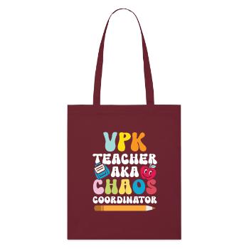 Vpk -lehrer Aka Chaos -koordinator - Stanley/Stella Bio-Stoffbeutel - Burgunderrot - Vorne