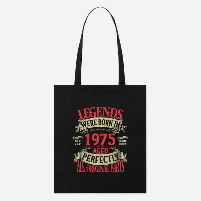 Legenden wurden 1975 geboren" - Vintage gereift - Stanley/Stella Bio-Stoffbeutel - Schwarz
