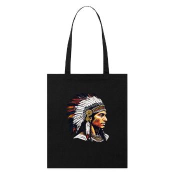 INDIANER - Stanley/Stella Bio-Stoffbeutel - Schwarz - Vorne