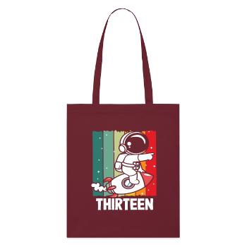 Astronaut Rocket Thirteen Retro Design - Stanley/Stella Organic Tote Bag - burgundy - Front