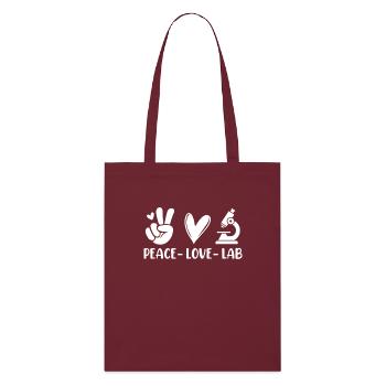 Peace Love Lab Drôle MLS Scientifique de laboratoire médical - Tote bag bio Stanley/Stella - bordeaux - Devant