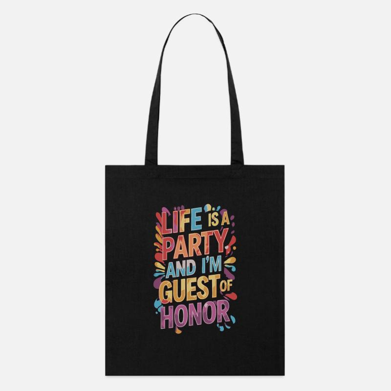 La vie est une fête – invité de la soirée - Tote bag bio Stanley/Stella - noir