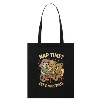 Nap Time Let's Negotiate Kindergarten Kids - Stanley/Stella Organic Tote Bag - black - Front