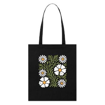 Boho Gänseblümchen - Stanley/Stella Bio-Stoffbeutel - Schwarz - Vorne