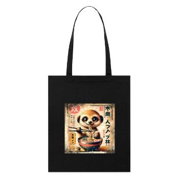 Ramen Meerkat Grunge Poster Style - Tote bag bio Stanley/Stella - noir - Devant