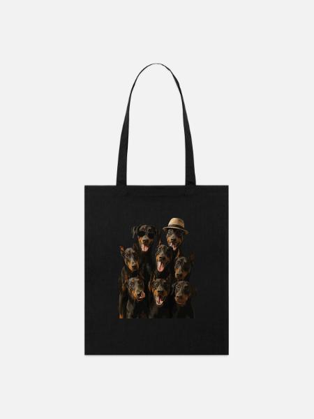Dobermann - Stanley/Stella Bio-Stoffbeutel - Schwarz