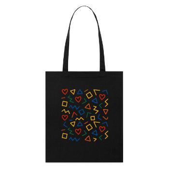 Geometrisches Muster Design - Stanley/Stella Bio-Stoffbeutel - Schwarz - Vorne
