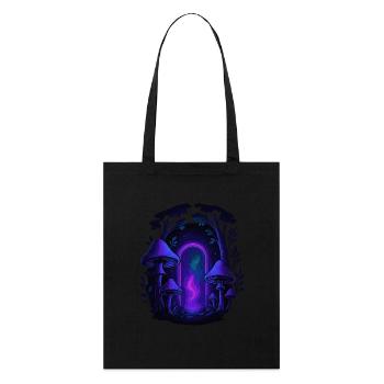 Psychedelischer Pilzwald - Magisches Portal - Stanley/Stella Bio-Stoffbeutel - Schwarz - Vorne