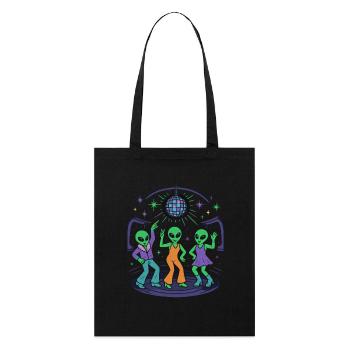 Disco Alien Club - Retro Dance in Space - Stanley/Stella Organic Tote Bag - black - Front