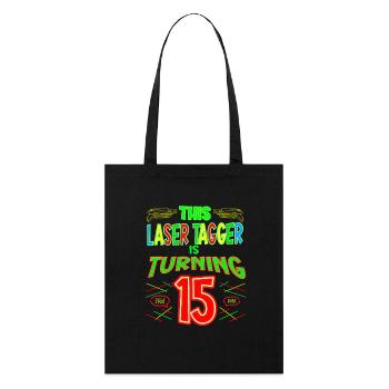 This Laser Tagger Is Turning 15 Years Old Laser - Stanley/Stella Bio-Stoffbeutel - Schwarz - Vorne