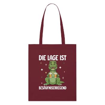 Die Lage Ist Besäufniserregend - Stanley/Stella Bio-Stoffbeutel - Burgunderrot - Vorne