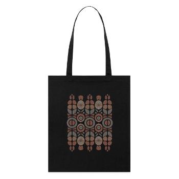 Cercles et feuilles à motif bohème africain - Tote bag bio Stanley/Stella - noir - Devant