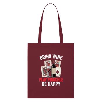 Pinochle Design Pinochle Cards Game Night - Stanley/Stella Organic Tote Bag - burgundy - Front