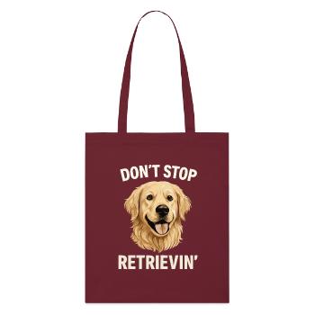 Don't Stop Retrievin' Lustiger Golden Retriever - Stanley/Stella Bio-Stoffbeutel - Burgunderrot - Vorne