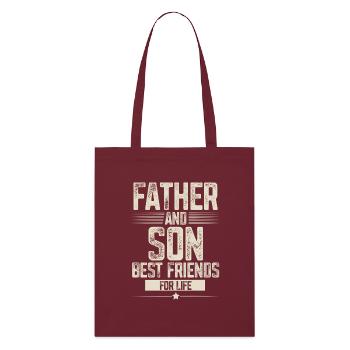 Father and son best friends - Stanley/Stella Organic Tote Bag - burgundy - Front