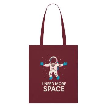 Ich Brauche Mehr Platz Astronaut Design - Stanley/Stella Bio-Stoffbeutel - Burgunderrot - Vorne