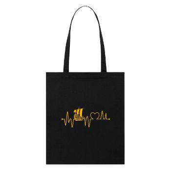 Battement de cœur du navire viking - Tote bag bio Stanley/Stella - noir - Devant