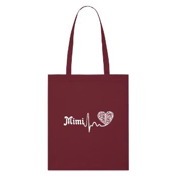 Mother's Day Mimi Heartbeat - Stanley/Stella Organic Tote Bag - burgundy - Front