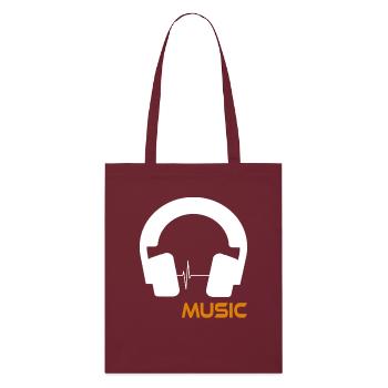Musikwellen-Headset-Logo - Stanley/Stella Bio-Stoffbeutel - Burgunderrot - Vorne