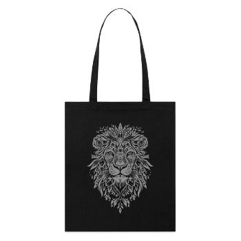 Elegant lion head in leaf motif - Stanley/Stella Organic Tote Bag - black - Front