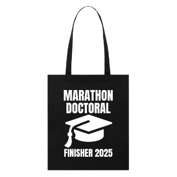 Marathon Doctoral Finisher 2025, Cadeau Étudiant - Tote bag bio Stanley/Stella - noir - Devant