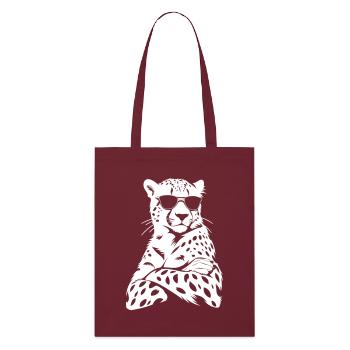 Guépard cool – Lunettes de soleil et bras croisés - Tote bag bio Stanley/Stella - bordeaux - Devant