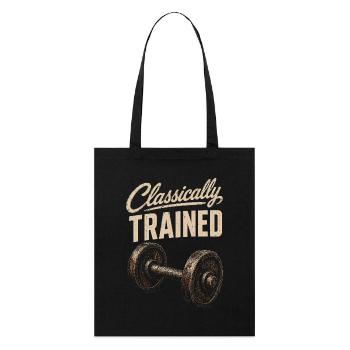 Klassisch Trainiert – Vintage Fitness-Design - Stanley/Stella Bio-Stoffbeutel - Schwarz - Vorne