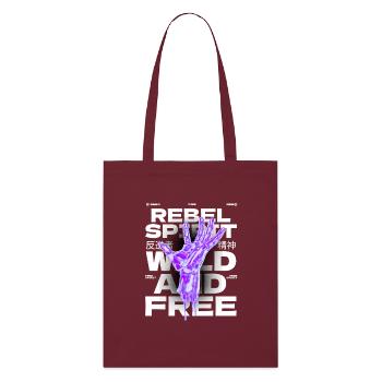 Rebel Spirit - Wild and Free - Stanley/Stella Organic Tote Bag - burgundy - Front