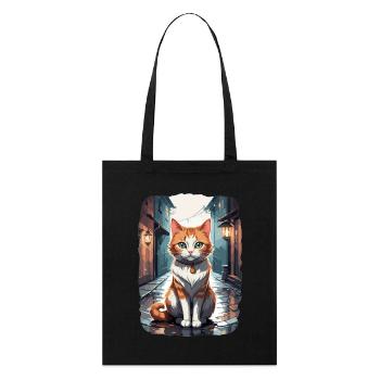 Chats mignons dans une ruelle de rue - Tote bag bio Stanley/Stella - noir - Devant