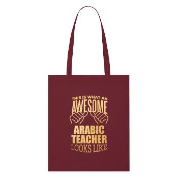 Arabic - Stanley/Stella Organic Tote Bag - burgundy - Front