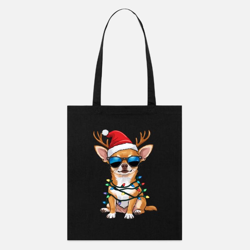 Chihuahua de Noël - Tote bag bio Stanley/Stella - noir