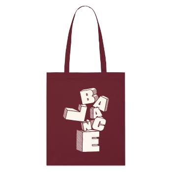 Balance in 3D Block Letters - Stanley/Stella Organic Tote Bag - burgundy - Front