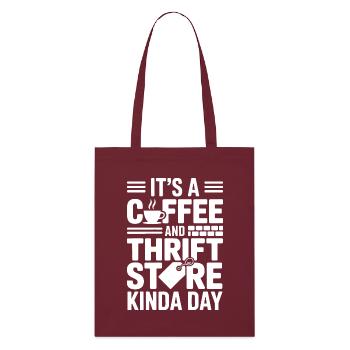Coffee Thrift Store Day - Stanley/Stella Organic Tote Bag - burgundy - Front