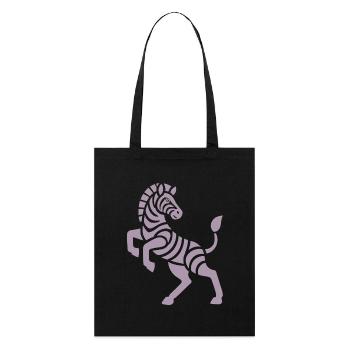 Zebra Silhouette Kunststück Minimal Design - Stanley/Stella Bio-Stoffbeutel - Schwarz - Vorne