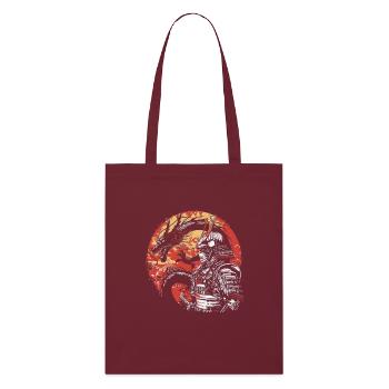 Cybernetic Samurai with Japanese Dragon - Stanley/Stella Organic Tote Bag - burgundy - Front
