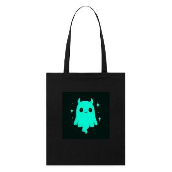 Mignon fantôme cyan - Tote bag bio Stanley/Stella - noir - Devant