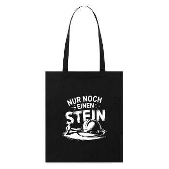 Nur noch einen Stein. Geologenhelm, Geologenhammer - Stanley/Stella Bio-Stoffbeutel - Schwarz - Vorne