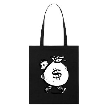 homme d'argent sac idée cadeau grand terrain Cartoon - Tote bag bio Stanley/Stella - noir - Devant