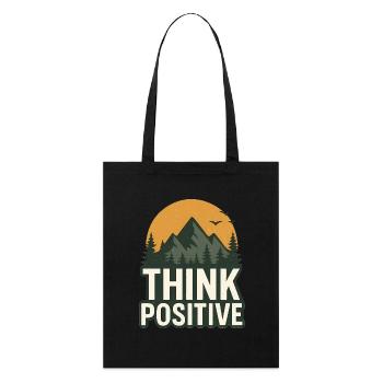T-shirt « Pensez positif » pour l'aventure dans la nature - Tote bag bio Stanley/Stella - noir - Devant
