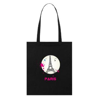 paris eiffel tower scribble love fasion trip tourist - Stanley/Stella Organic Tote Bag - black - Front