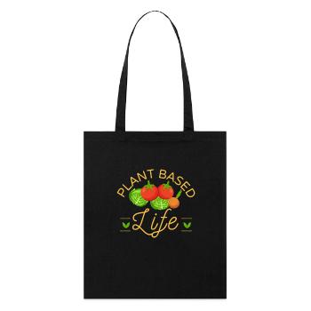 Plant Based Life - vegan & vegetarian - Stanley/Stella Bio-Stoffbeutel - Schwarz - Vorne