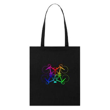 Rainbow Bikes - Road Bike Fixie Gift - Stanley/Stella Organic Tote Bag - black - Front