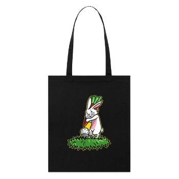 Ich liebe Golf Golfer Osterhase Geschenk Ostern - Stanley/Stella Bio-Stoffbeutel - Schwarz - Vorne