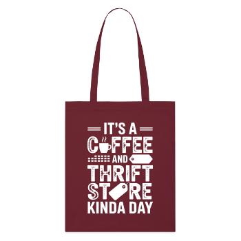 Coffee Thrift Store Day - Stanley/Stella Organic Tote Bag - burgundy - Front