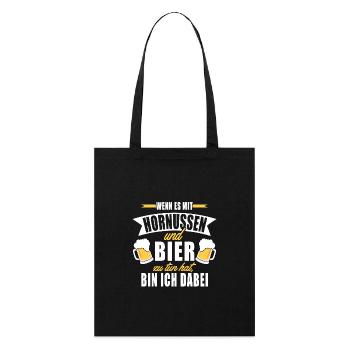 Wenn es mit Hornussen und Bier zu tun hat - Stanley/Stella Bio-Stoffbeutel - Schwarz - Vorne