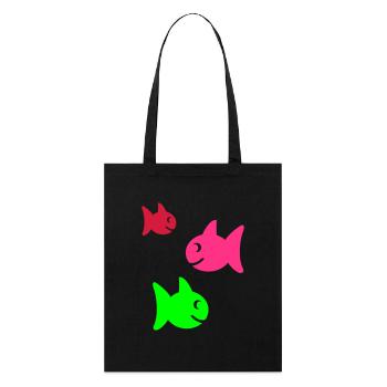 fische - Stanley/Stella Bio-Stoffbeutel - Schwarz - Vorne