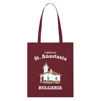 Bulgarien Leuchtturm Klosterinsel St. Anastasia - Stanley/Stella Bio-Stoffbeutel - Burgunderrot - Vorne