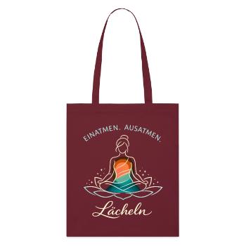 Inspire, expire, sourire - Cadeau de yoga - Tote bag bio Stanley/Stella - bordeaux - Devant