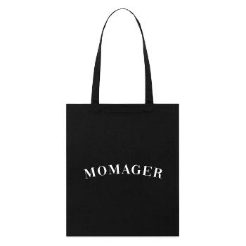Momager plain white print - Stanley/Stella Bio-Stoffbeutel - Schwarz - Vorne
